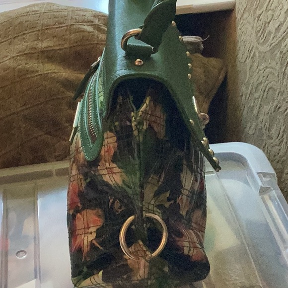 Limited edition Sharif bag patient leather and leather with floral fabric lining - Picture 13 of 14